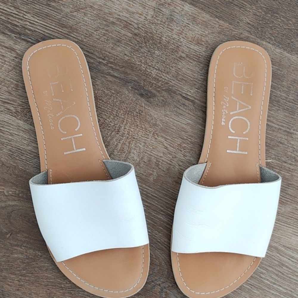 White Slide Sandals